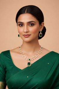 Emerald Grace Layered Necklace Set