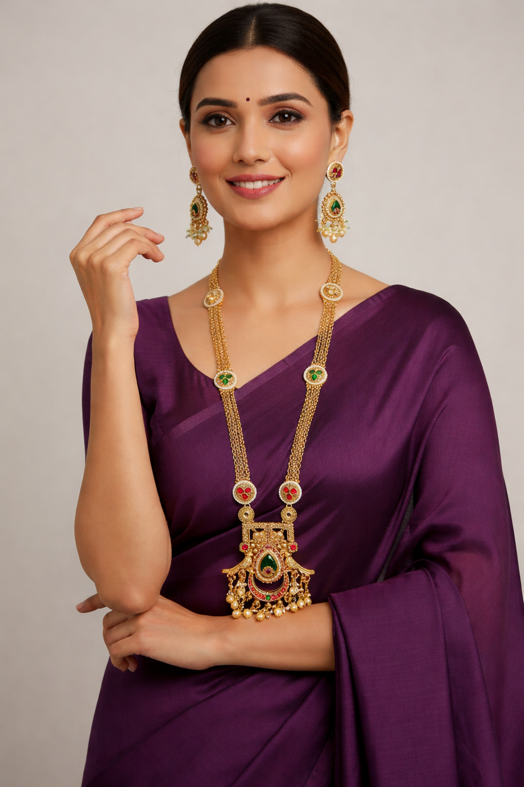 Gold Plated Long Jewellery Set