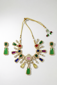 Navratna Kundan Necklace Set