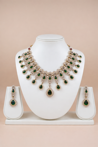Emerald Kundan Bridal Necklace Set