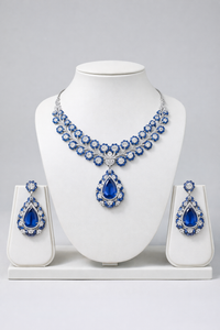 Royal Sapphire Bloom Necklace Set