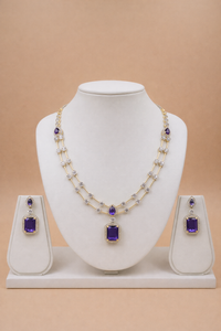 Amethyst Elegance Layered Necklace Set