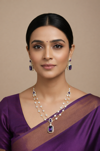 Amethyst Elegance Layered Necklace Set