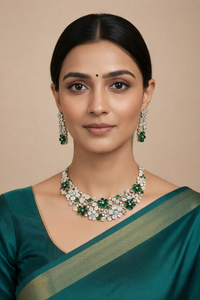 Emerald Garden Floral Necklace Set