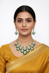 Emerald Royale Floral Necklace Set