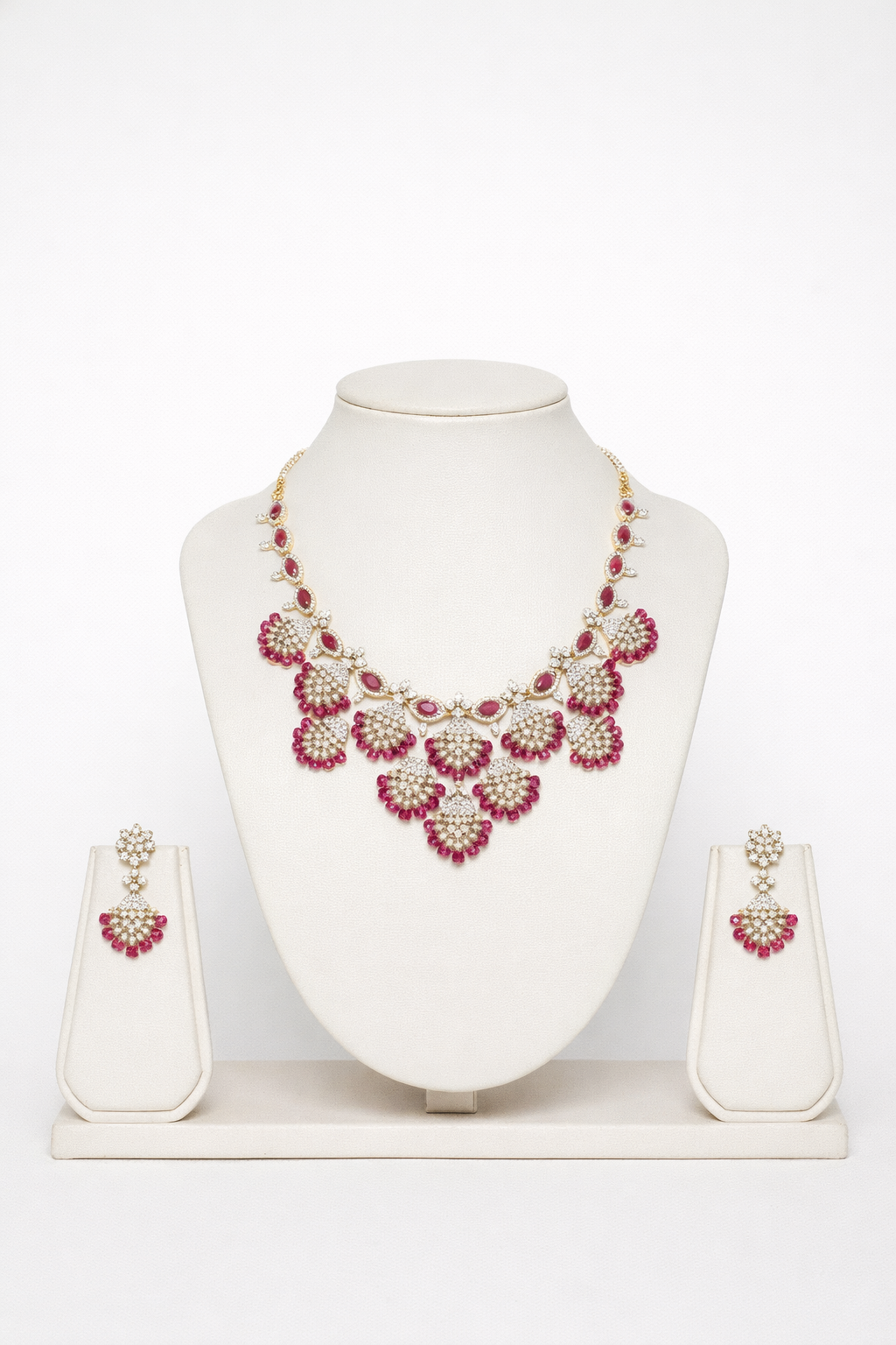 Royal Wine Floral Necklace Set
