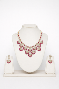 Royal Wine Floral Necklace Set