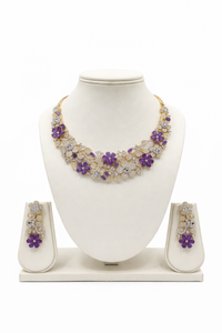 Amethyst Elegance Floral Necklace Set