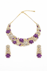 Amethyst Elegance Floral Necklace Set