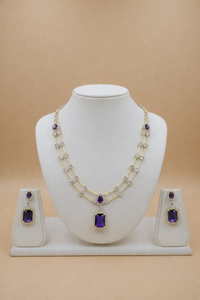 Amethyst Elegance Layered Necklace Set