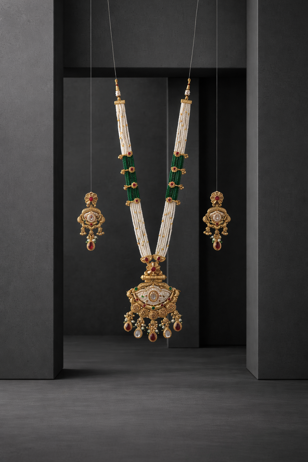 Multi-Layered Pearl Long Necklace