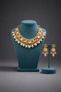 Royal Pearl Kundan Choker Necklace Set