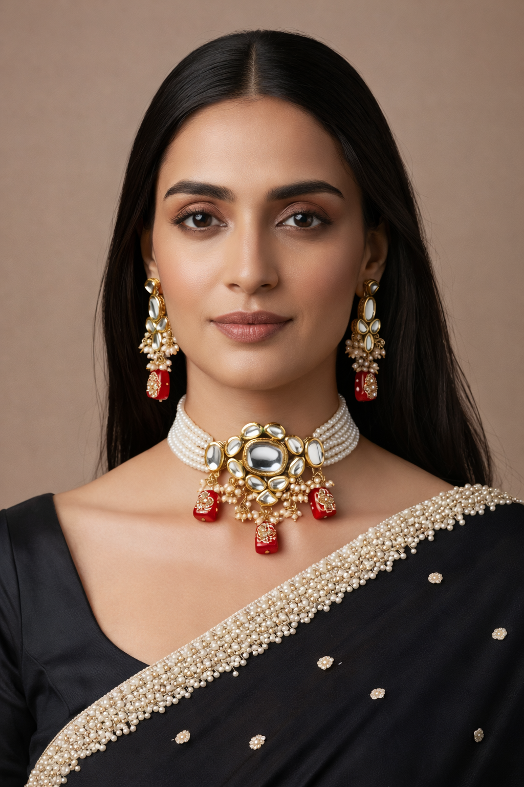 Pearl Kundan Choker Set