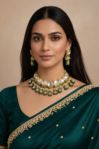 Emerald Kundan Choker Set