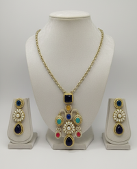 Multistone Pendant Chain Set