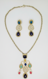 Multistone Pendant Chain Set