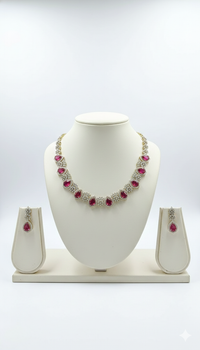 Royal Ruby Floral Necklace Set