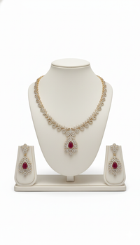 Royal Ruby Bloom Necklace Set