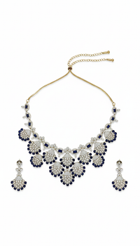 Royal Black Floral Necklace Set