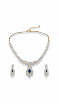 Sapphire Drop Necklace Set
