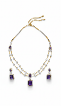 Amethyst Elegance Layered Necklace Set