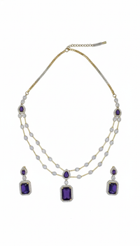 Amethyst Elegance Layered Necklace Set