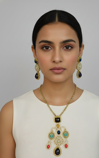 Multistone Pendant Chain Set