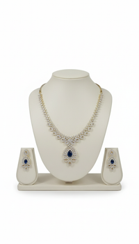 Sapphire Drop Necklace Set