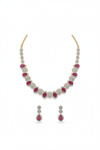 Royal Ruby Floral Necklace Set